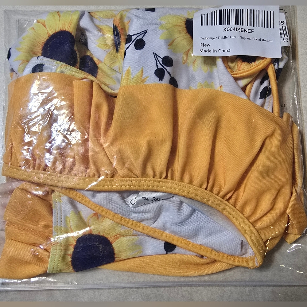 Toddler Girls 24M Swimsuit Cute 2 Piece Tankini Bathing Suit Ruffle Beach Bikini - Picture 11 of 13